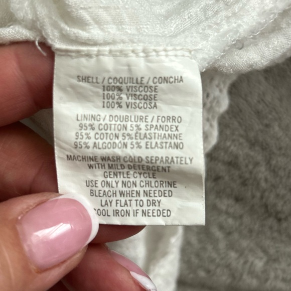 O'Neill White Smocked Short Sleeve Blouse - Picture 8 of 11